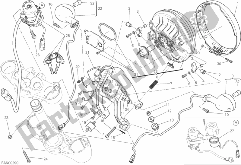 Toutes les pièces pour le Phare du Ducati Scrambler Sixty2 Thailand 400 2016 Toutes les pièces pour le Phare du Ducati Scrambler Sixty2 Thailand 400 2016